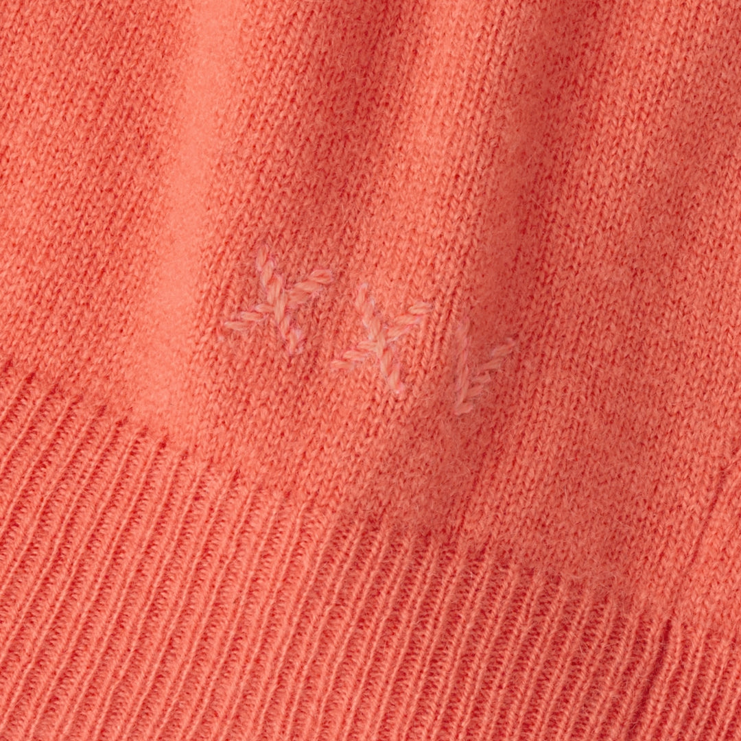 Crown Anniversary Cashmere Quarter Zip Sweater, Coral