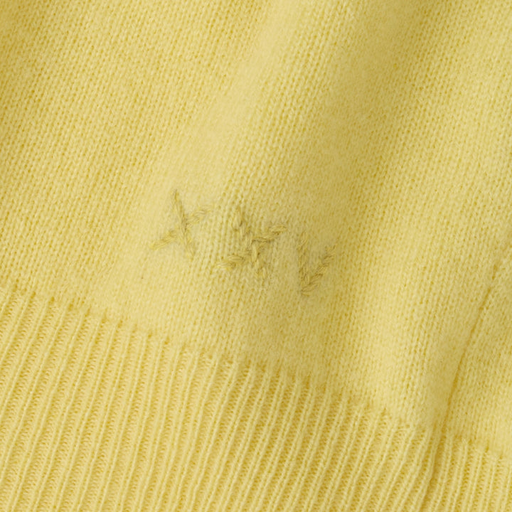 Crown Anniversary Cashmere Quarter Zip Sweater in Maize