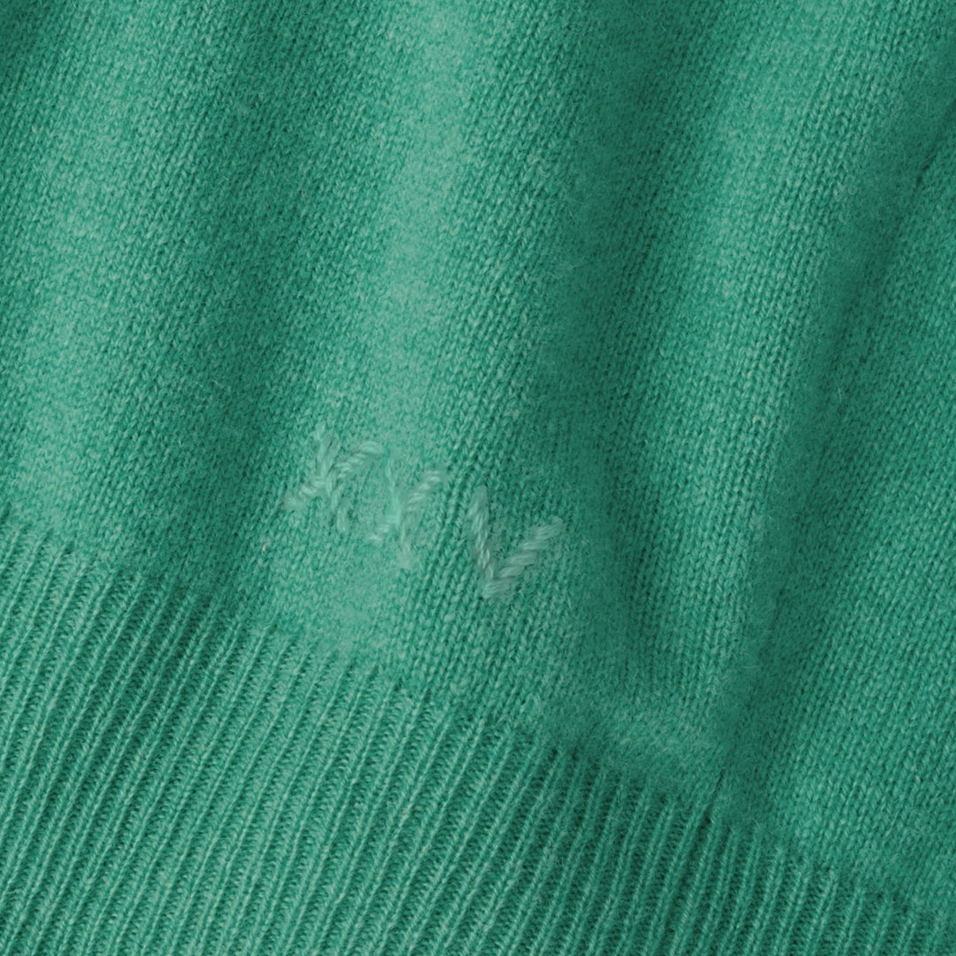 Crown Anniversary Cashmere Quarter Zip Sweater in Mint