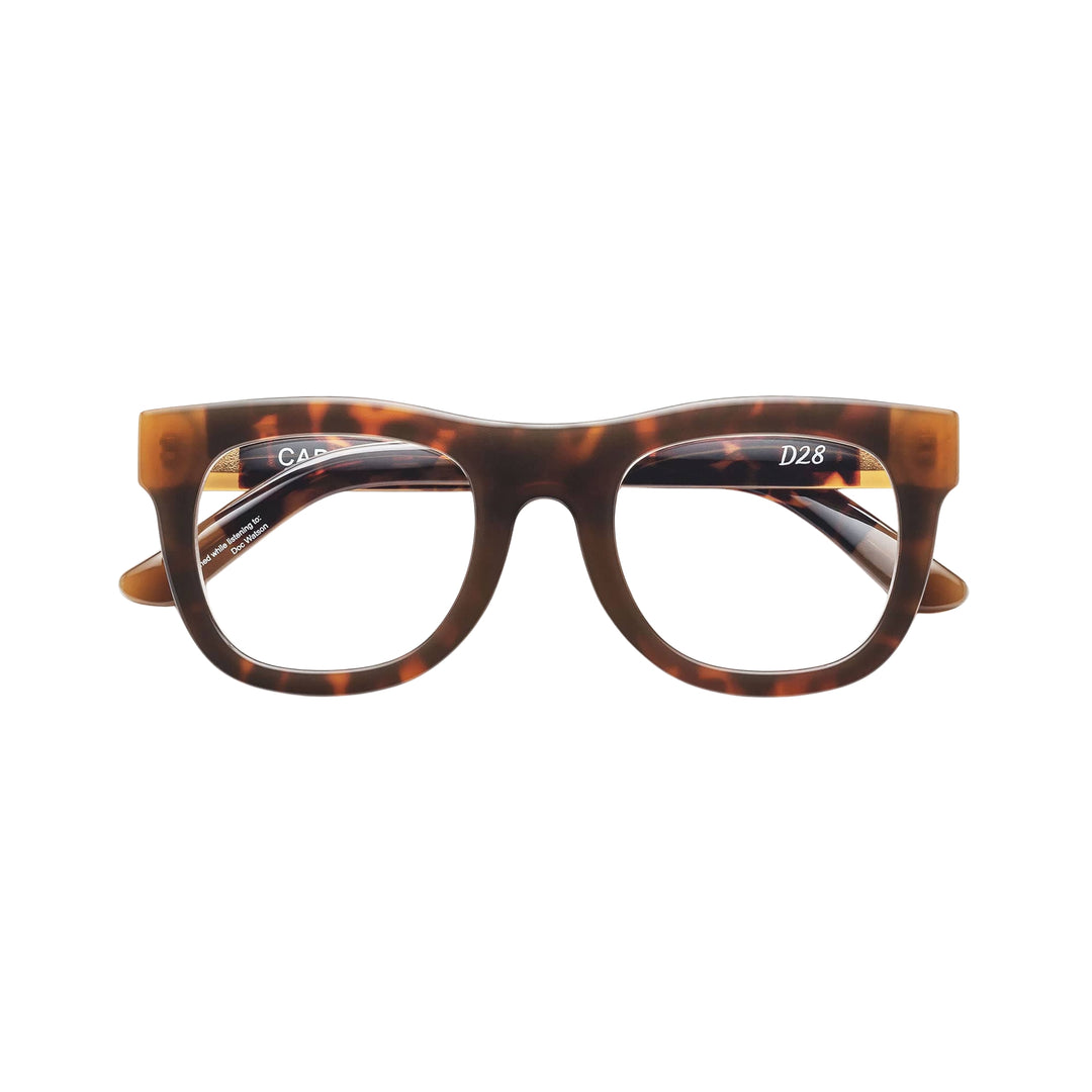 D28 Reading Glasses in 7X Tan Torted