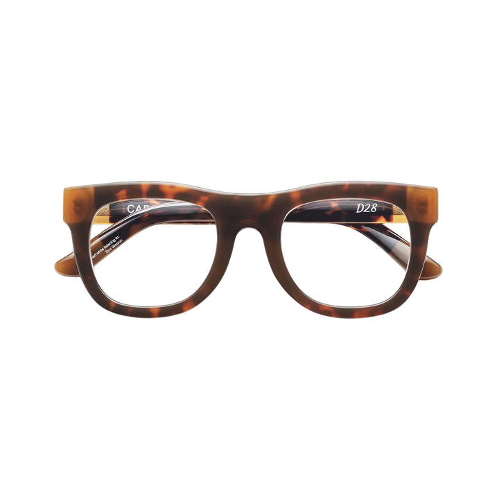D28 Reading Glasses in 7X Tan Torted