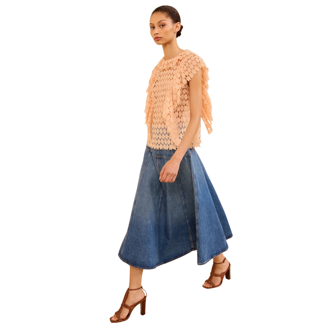 Daevy Lace Sleeveless Top in Blush