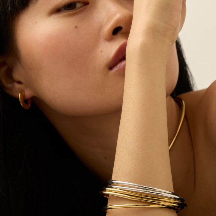 Dane Bangle Set Medium - 5pk - Gold/Silver