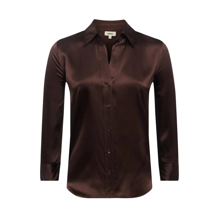 Dani 3/4 Sleeve Blouse, Coffee Bean