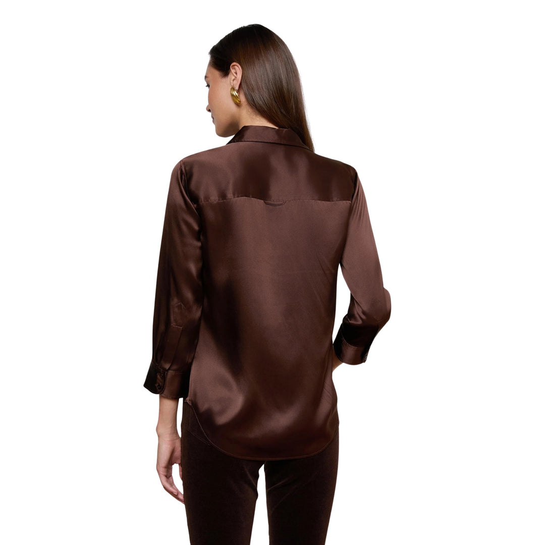 Dani 3/4 Sleeve Blouse, Coffee Bean