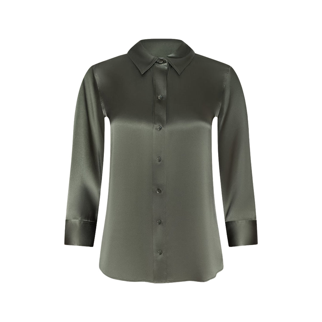 Dani 3/4 Sleeve Blouse in Smokey Olive