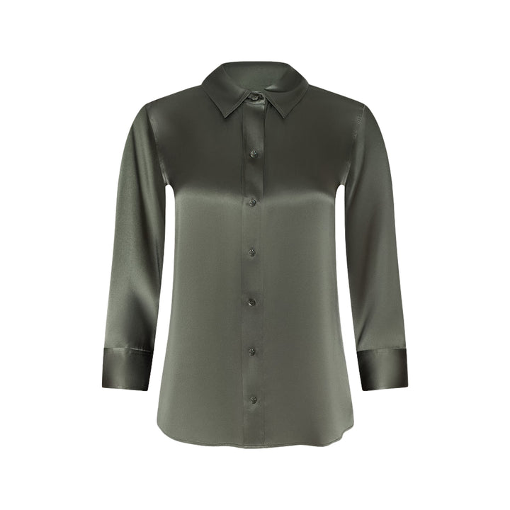 Dani 3/4 Sleeve Blouse in Smokey Olive