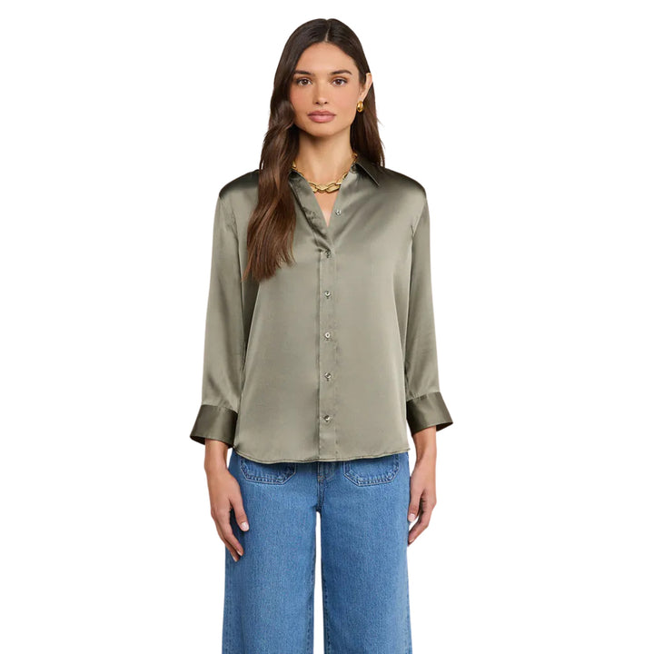 Dani 3/4 Sleeve Blouse in Smokey Olive