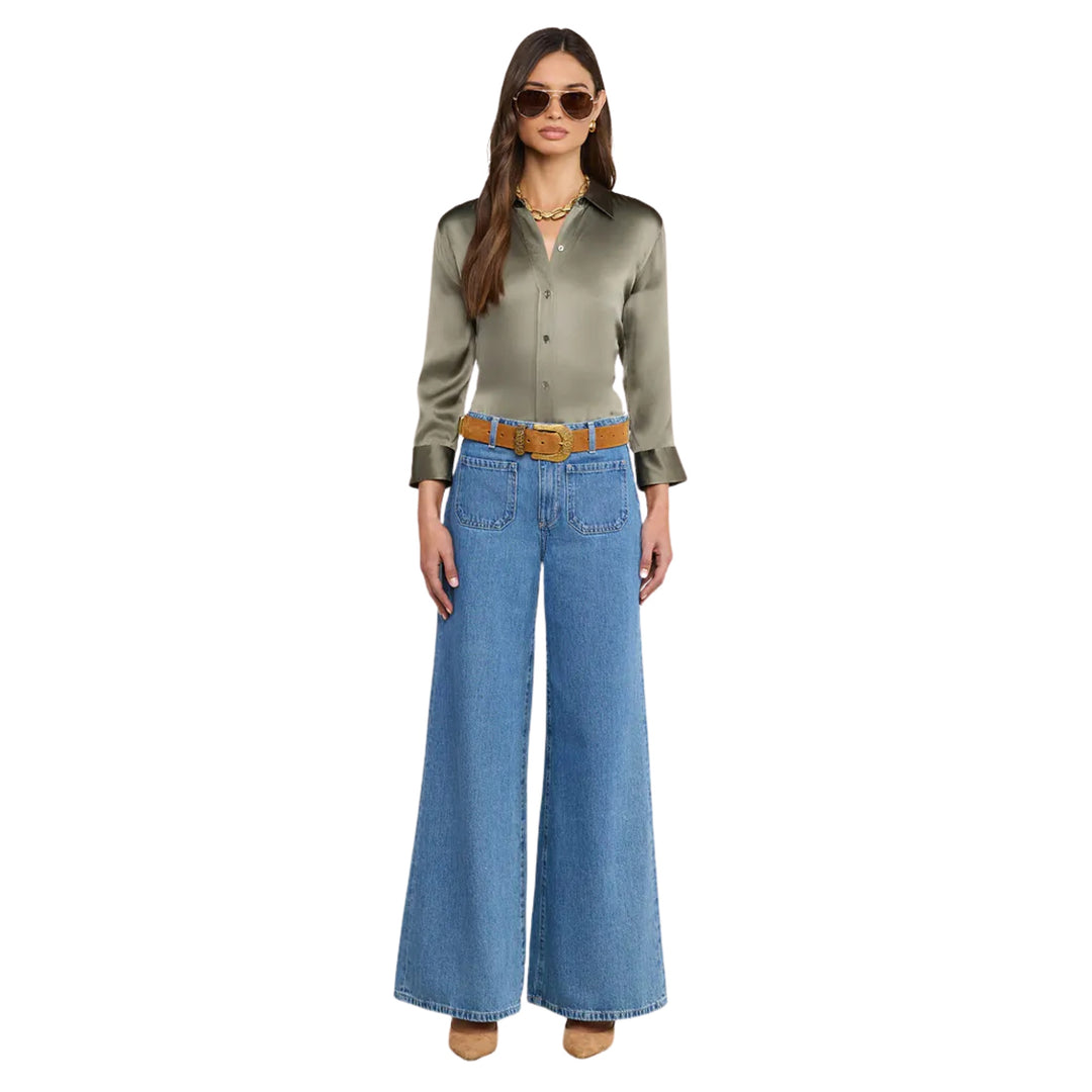 Dani 3/4 Sleeve Blouse in Smokey Olive