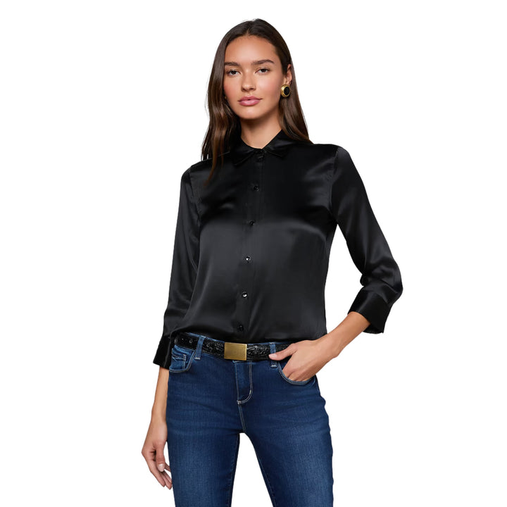 Dani 3/4 Sleeve Blouse in Black