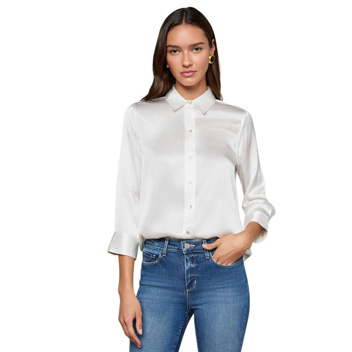 Dani 3/4 Sleeve Blouse in Ivory