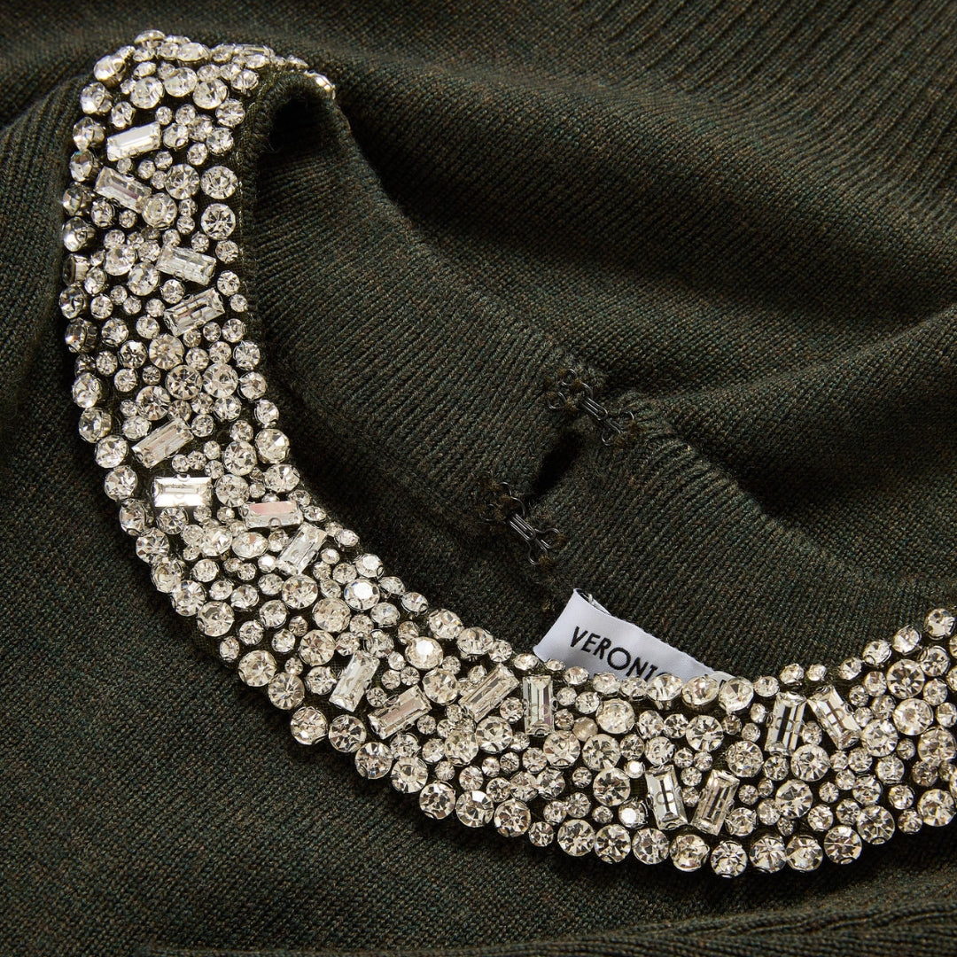 Daro Embellished Sweater in Green Shadow