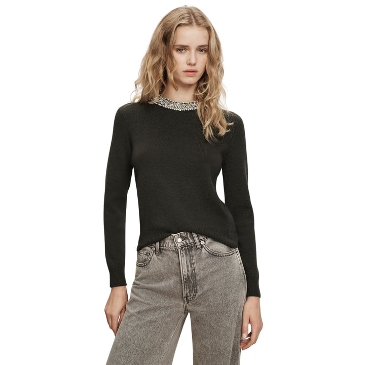 Daro Embellished Sweater in Green Shadow
