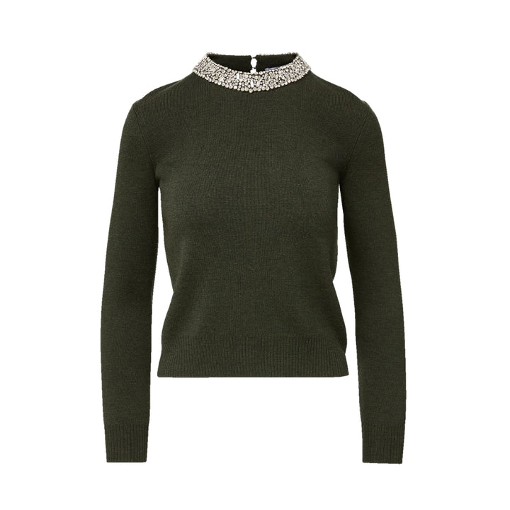 Daro Embellished Sweater in Green Shadow