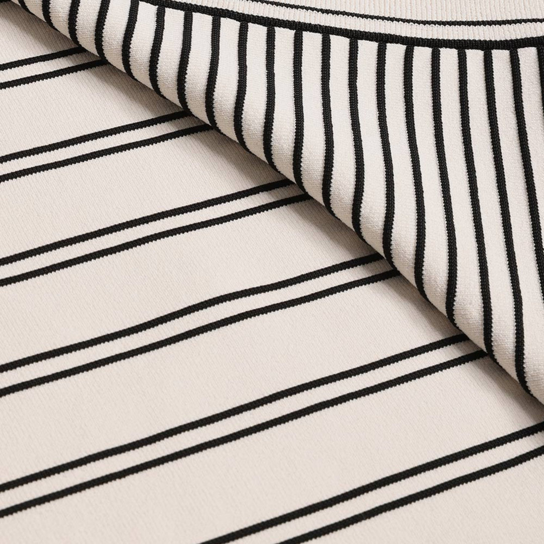 Daylight Twist Midi Dress in Cream/Black