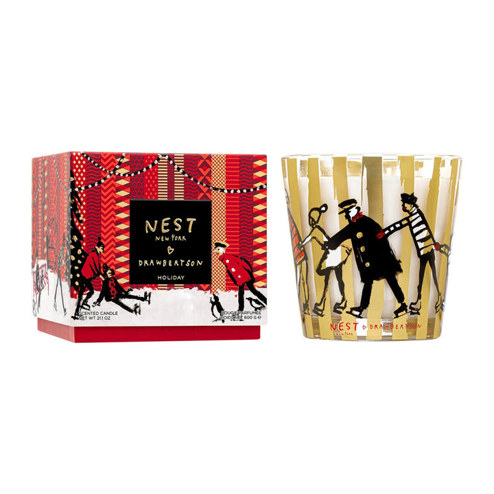 Decorative 3-Wick Holiday Candle