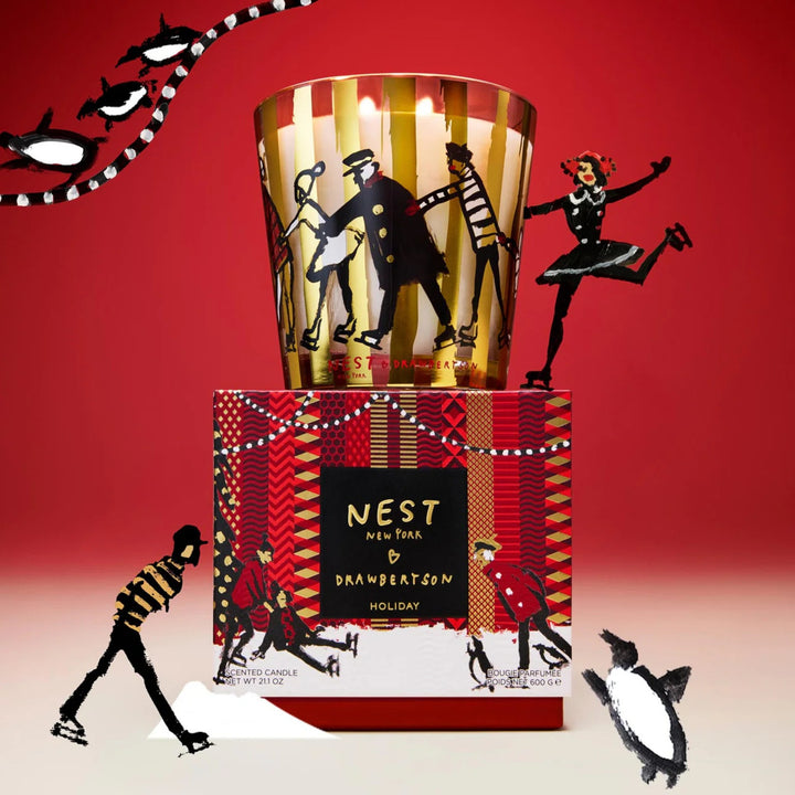 Decorative 3-Wick Holiday Candle