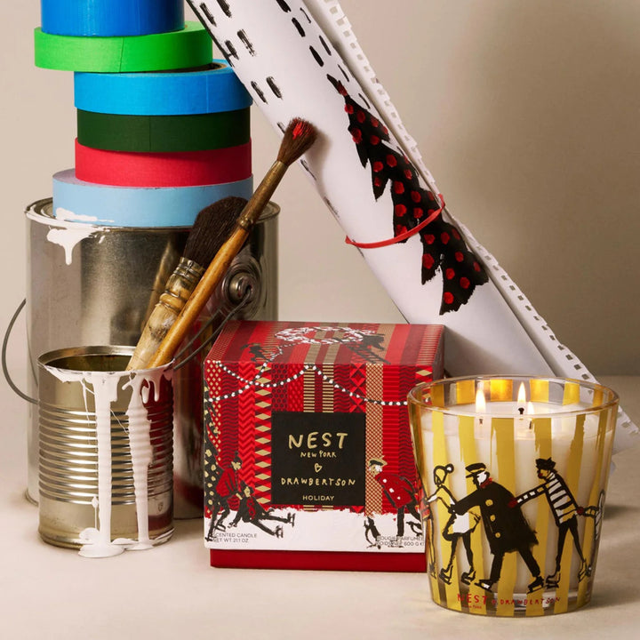 Decorative 3-Wick Holiday Candle
