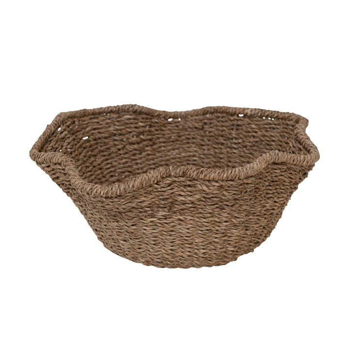 Decorative Woven Bankuan & Rattan Ruffled Bowl