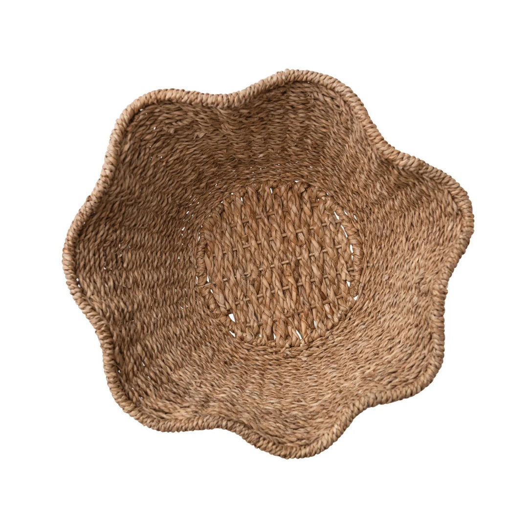 Decorative Woven Bankuan & Rattan Ruffled Bowl