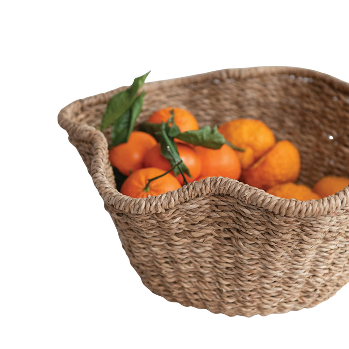 Decorative Woven Bankuan & Rattan Ruffled Bowl