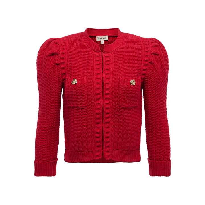 Delli 3/4 Sleeve Crop Textured Cardigan