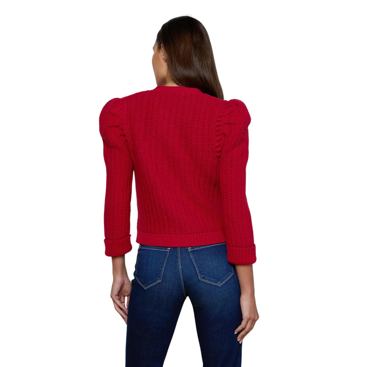 Delli 3/4 Sleeve Crop Textured Cardigan