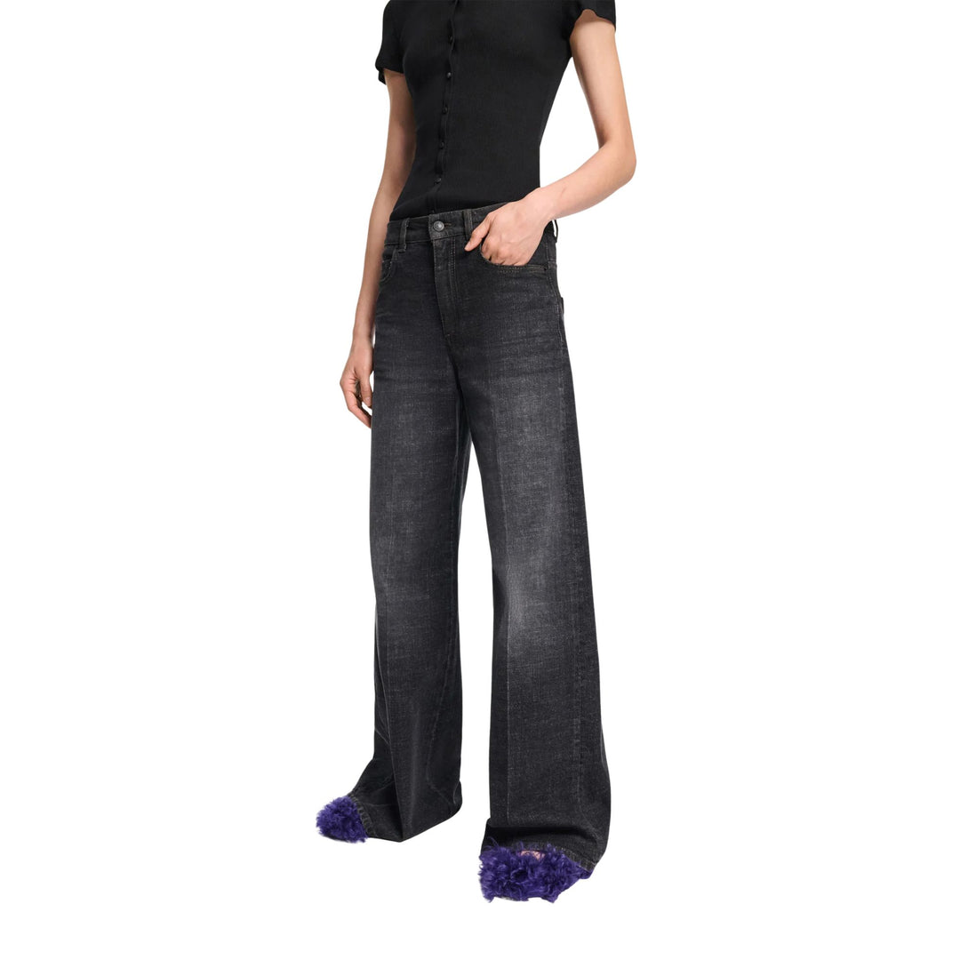 Denim Love Wide Leg in stone black