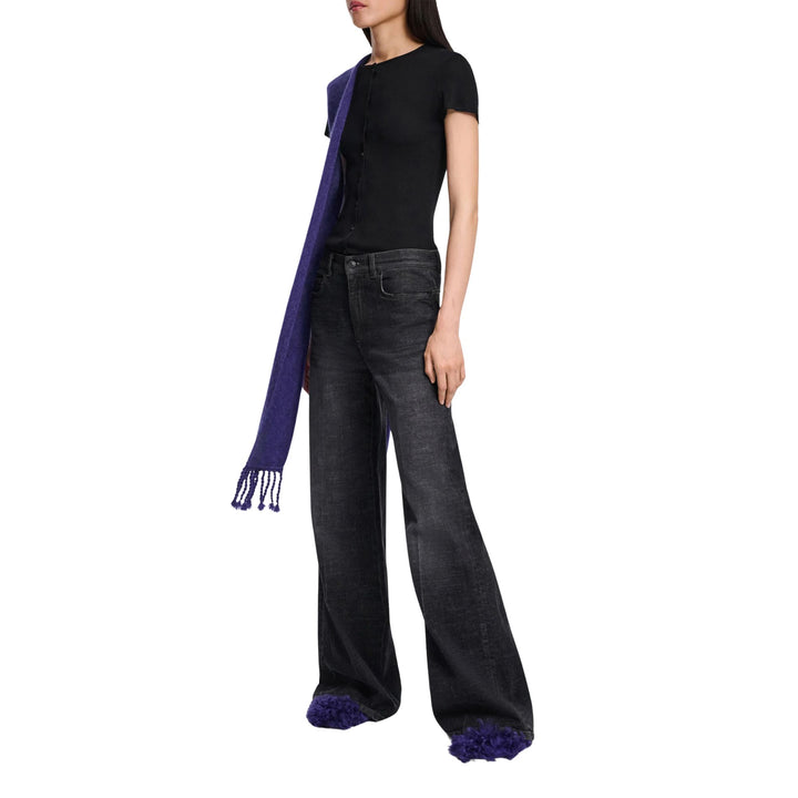 Denim Love Wide Leg in stone black
