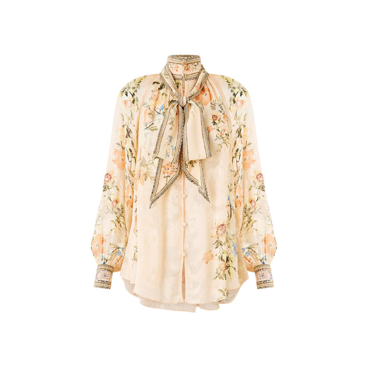 Detachable Pussy Bow Raglan Blouse