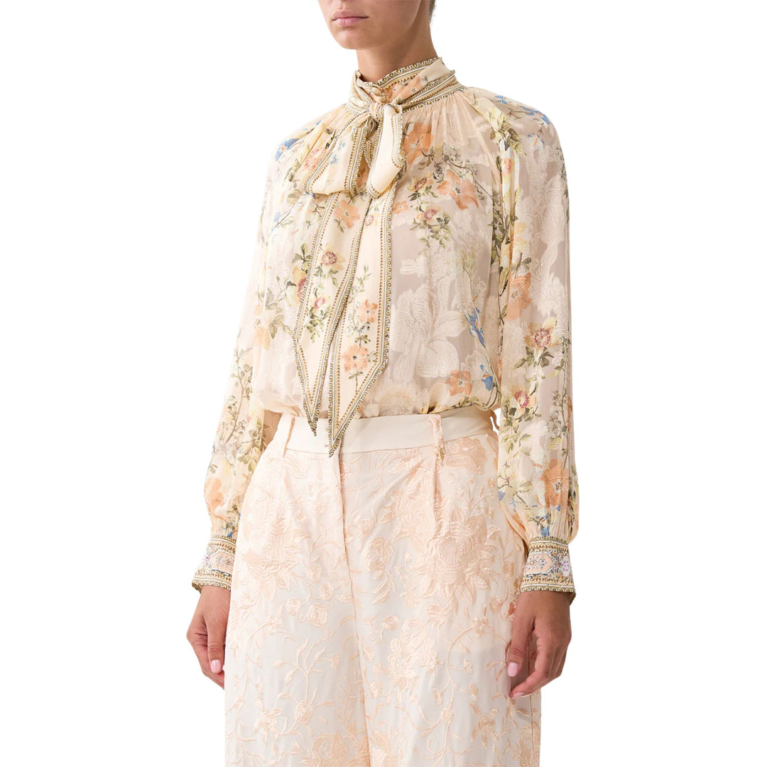 Detachable Pussy Bow Raglan Blouse