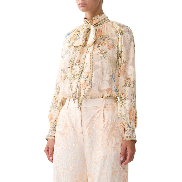 Detachable Pussy Bow Raglan Blouse