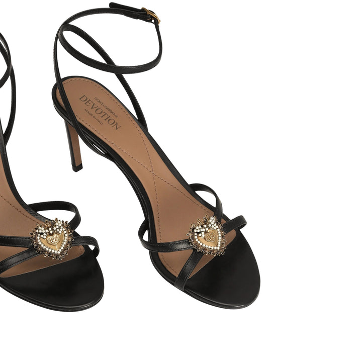 Devotion Calfskin Sandals in Nero