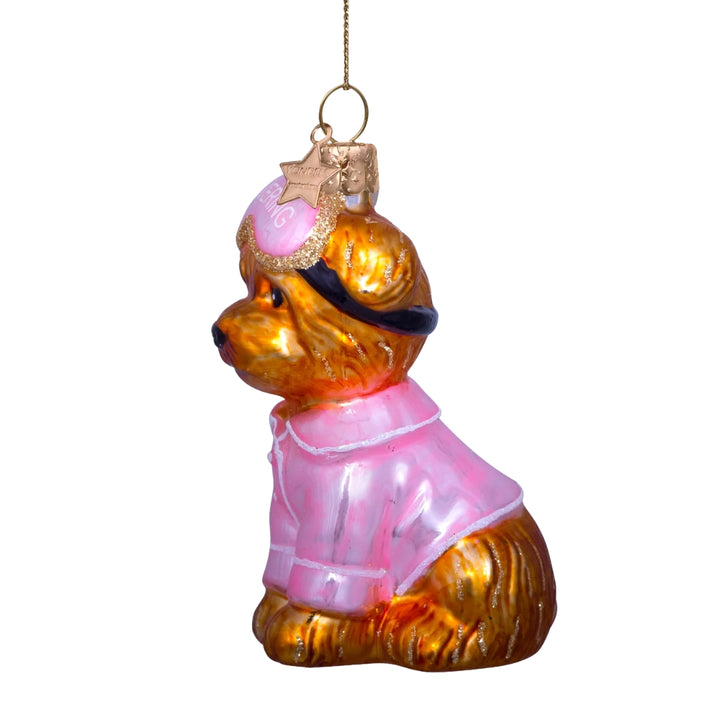 Dog in Pink Pajamas Ornament