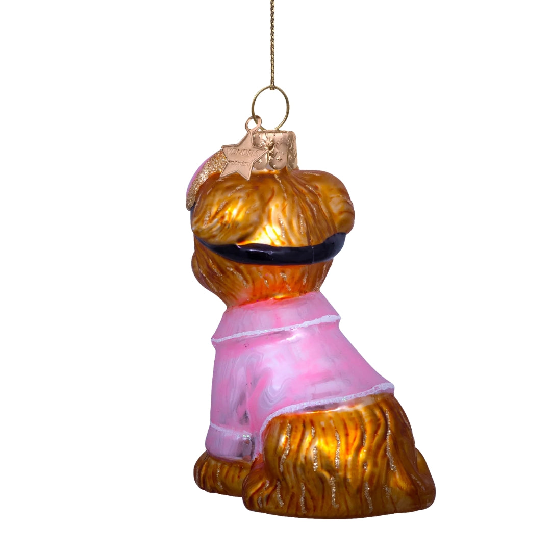 Dog in Pink Pajamas Ornament