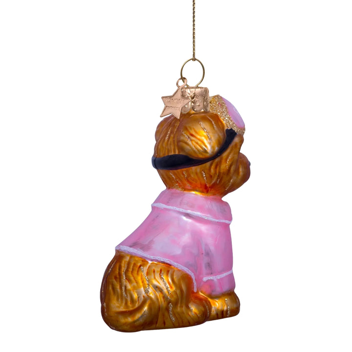 Dog in Pink Pajamas Ornament