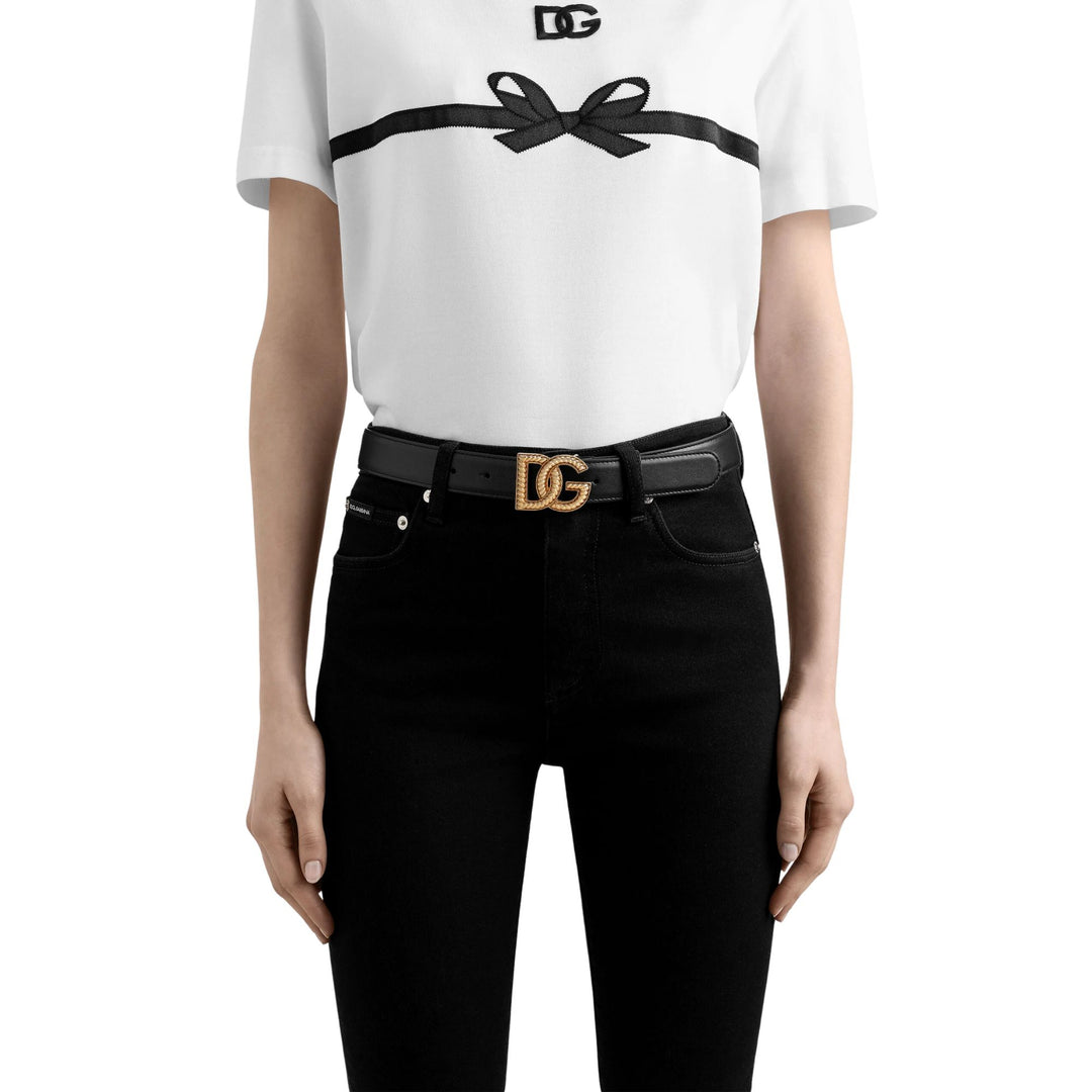 Dolce & Gabbana Logo Belt in Black