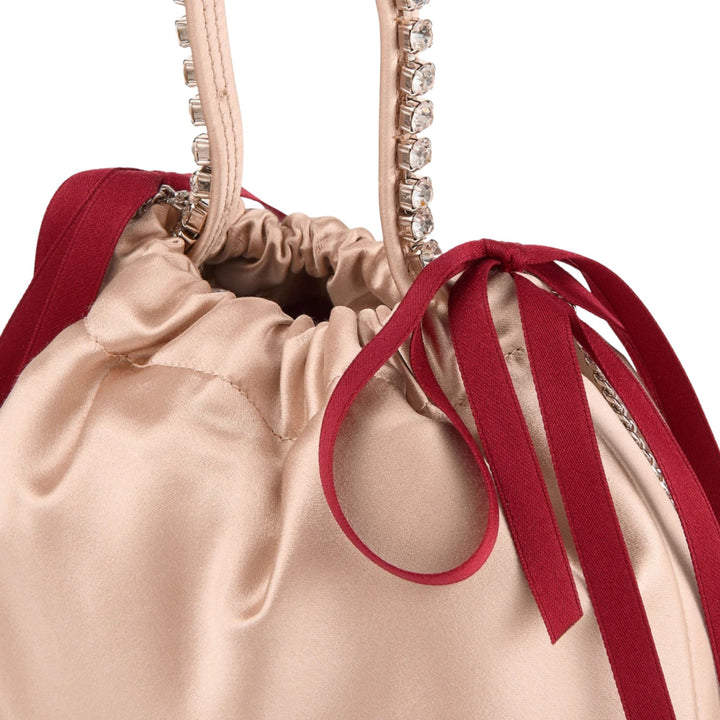 Drawstring Mini Top Handle - YZO - Silver/Rose