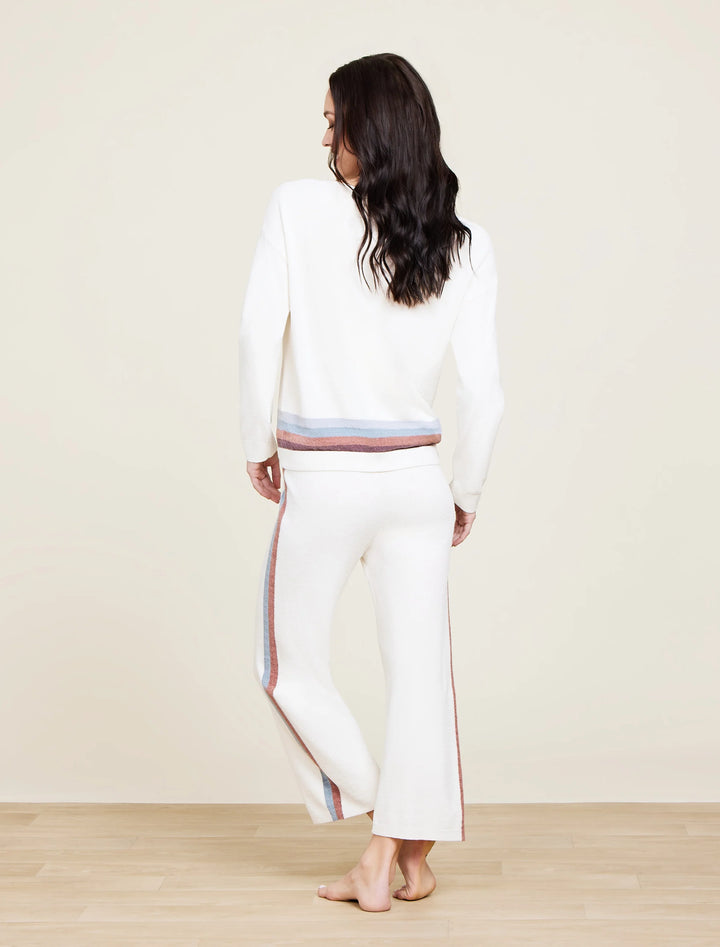 Multi Stripe Wide Leg Pant - CREAM MULTI