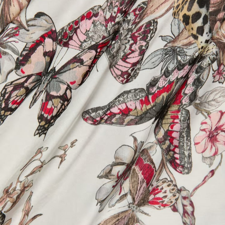 Eddie Bias Tank Top in White Multi Small Butterfly Jungle