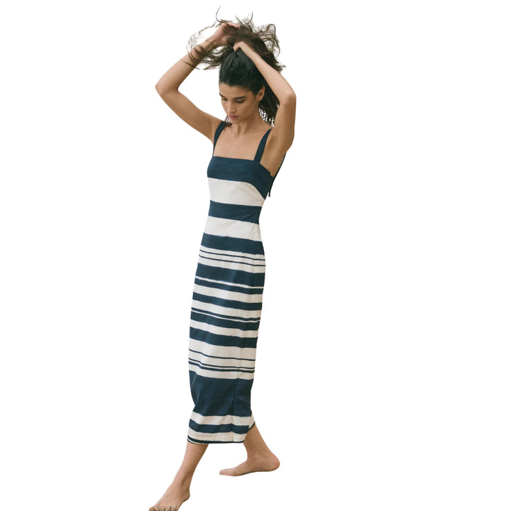 Ella Dress in Navy/Dove