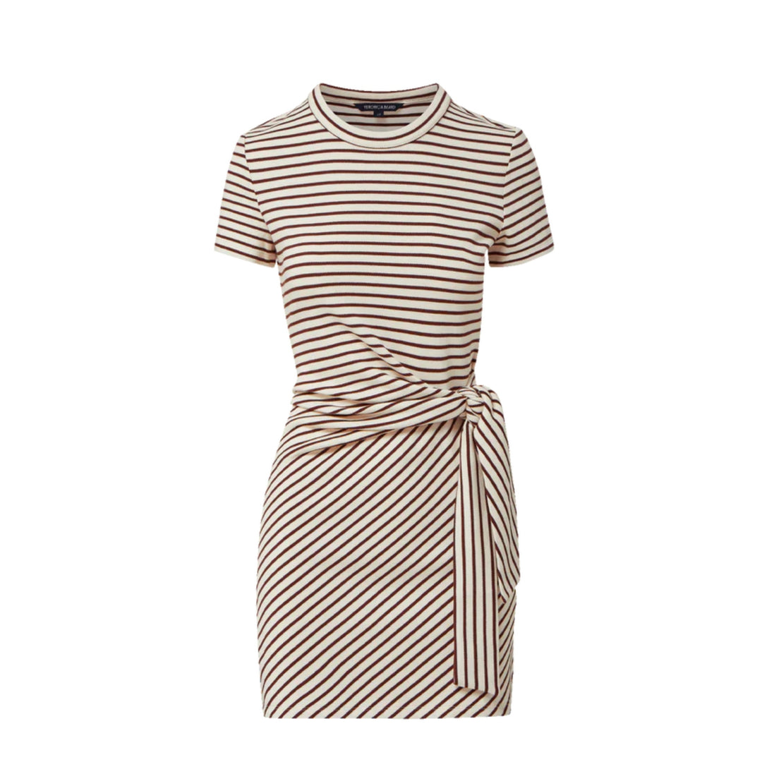 Elvaris Dress in Dove/Raisin