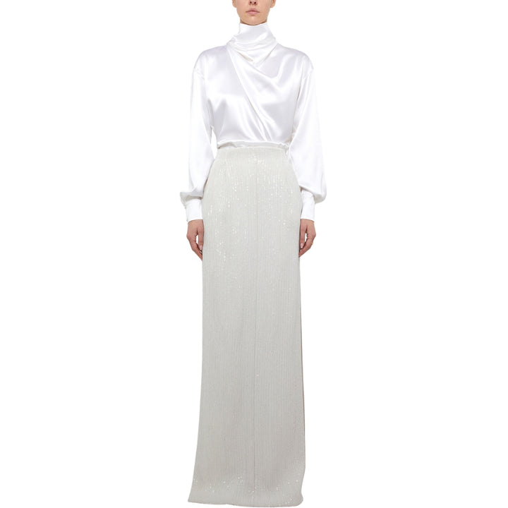 Embellished Maxi Skirt in Ivory