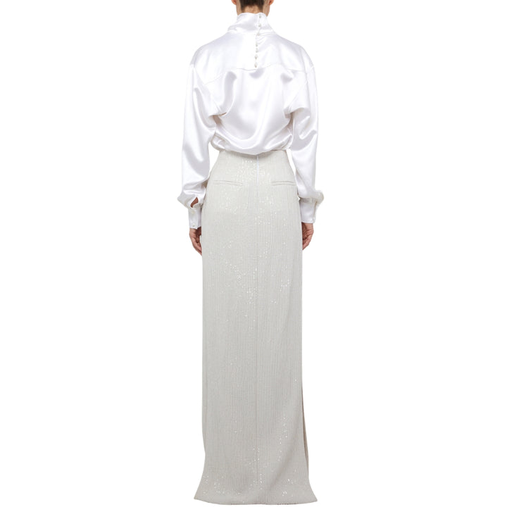 Embellished Maxi Skirt in Ivory