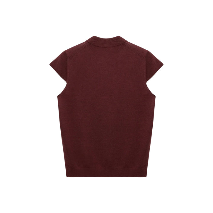 Essential Ease Knit Top in deep red brown