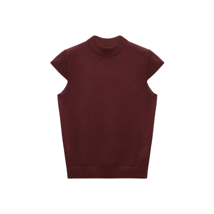 Essential Ease Knit Top in deep red brown