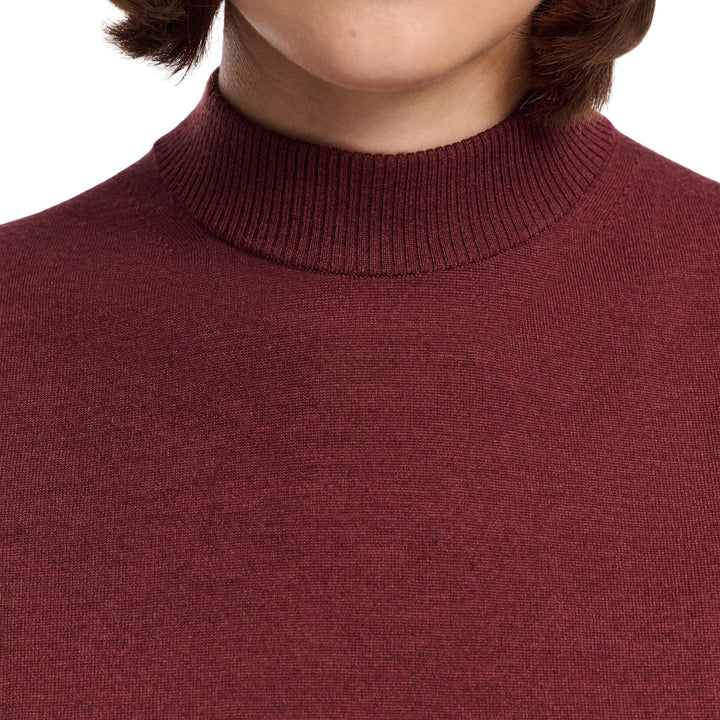 Essential Ease Knit Top in deep red brown