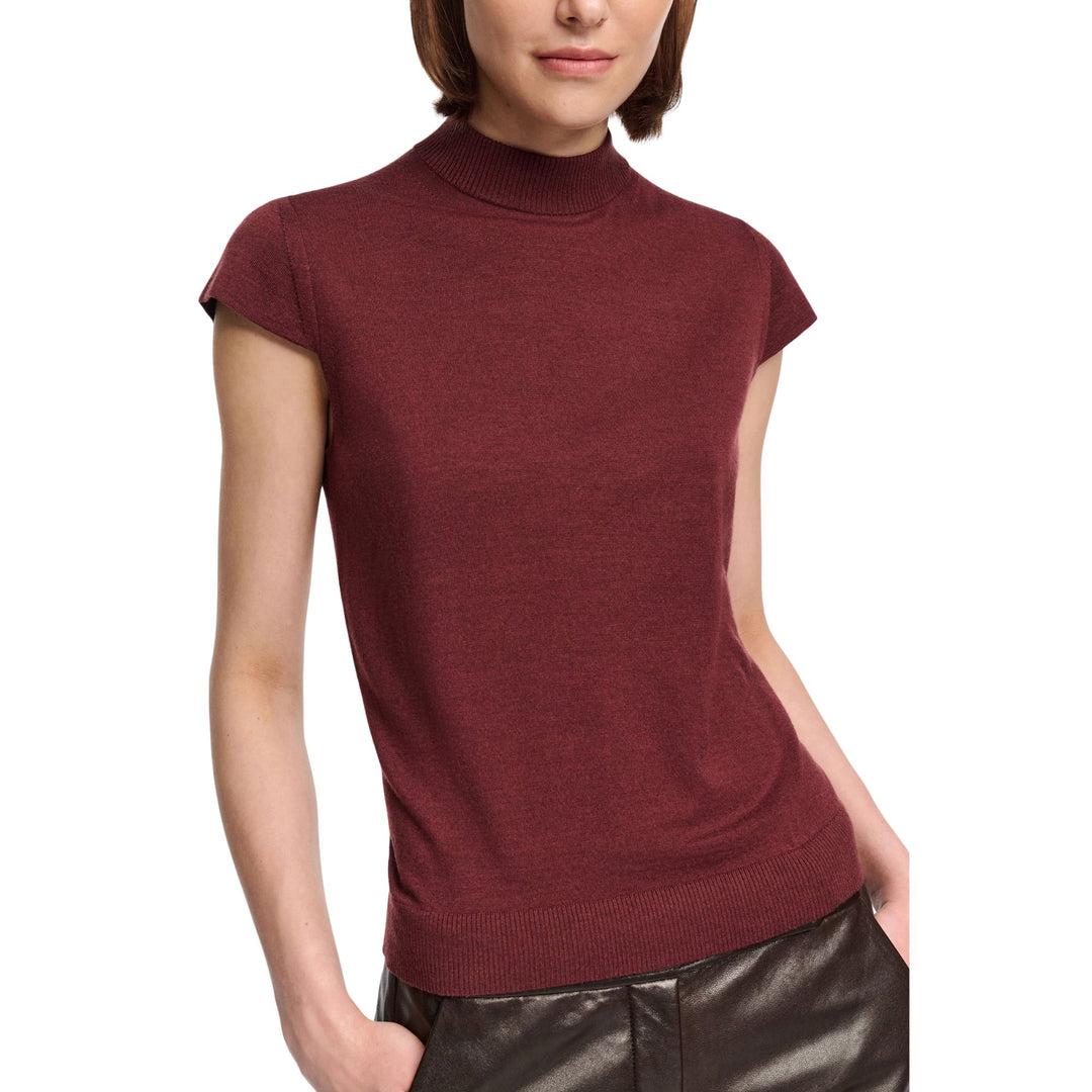 Essential Ease Knit Top in deep red brown