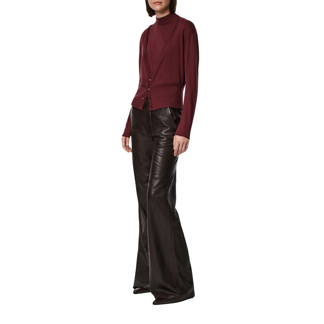 Essential Ease Knit Top in deep red brown