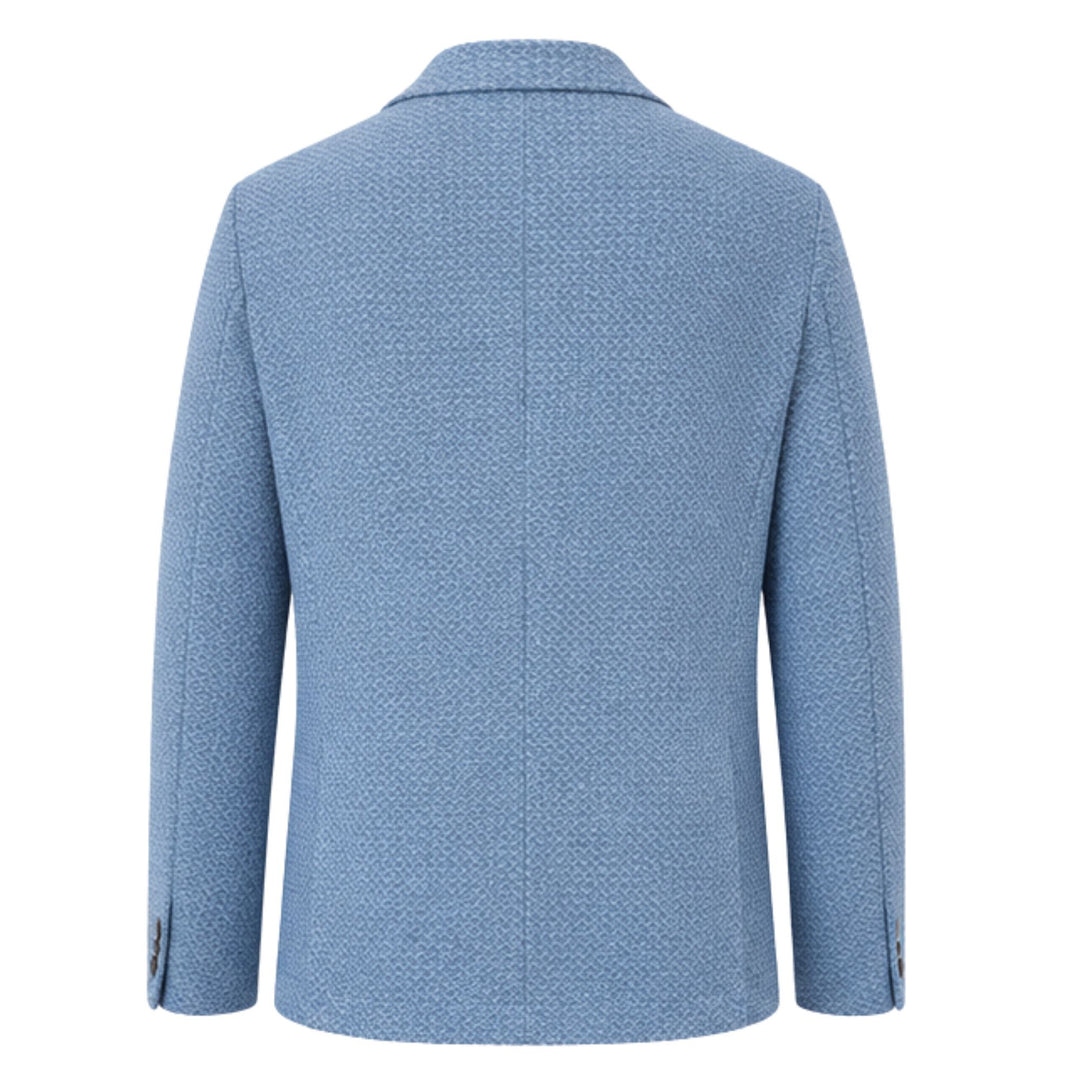 Linen-Cotton Textured Sport Coat in Sky Blue